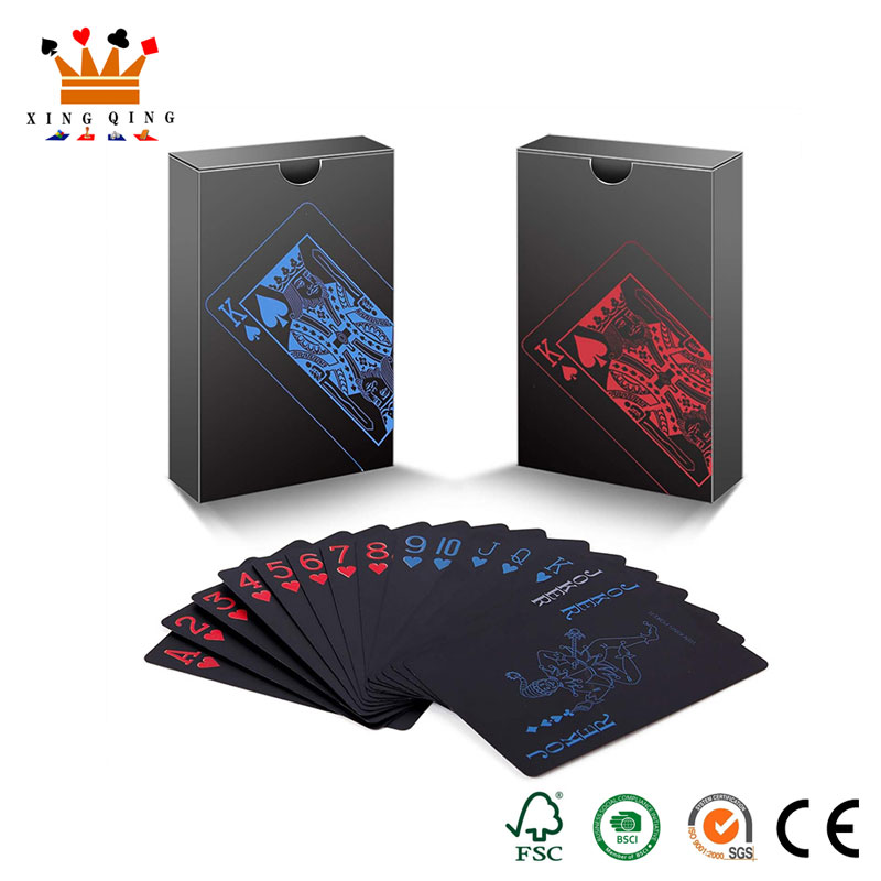 Cartes à jouer en PVC de poker noir